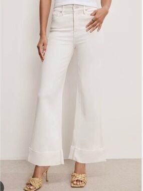 Good American Good Skate Crop White Jeans NWT